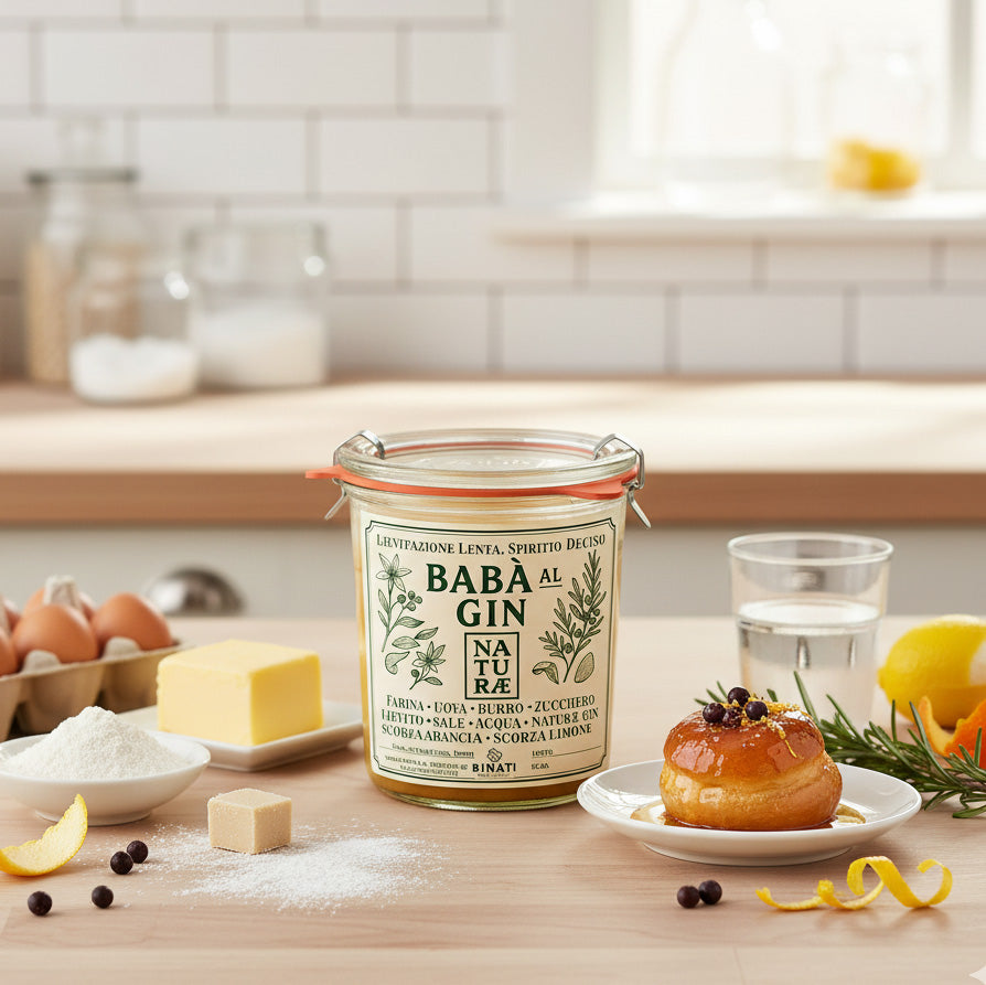 Babbà Naturae  in vasocottura con gin Fructetum, dolce artigianale italiano 290g