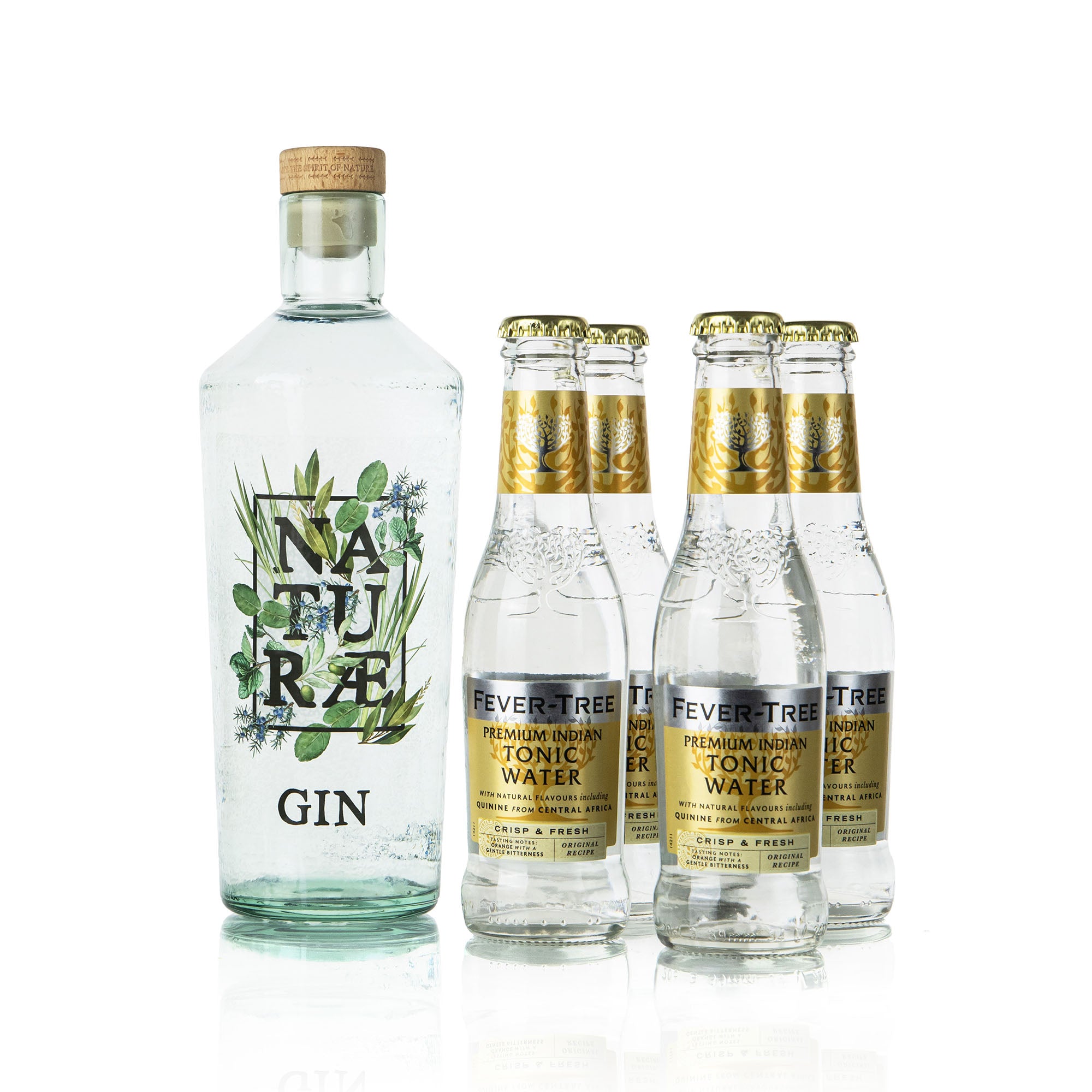 Kit Party Naturae Gin Herbarium con 4 toniche Fever-Tree, gin artigianale made in Italy con ginepro, menta, alloro e lemongrass.
