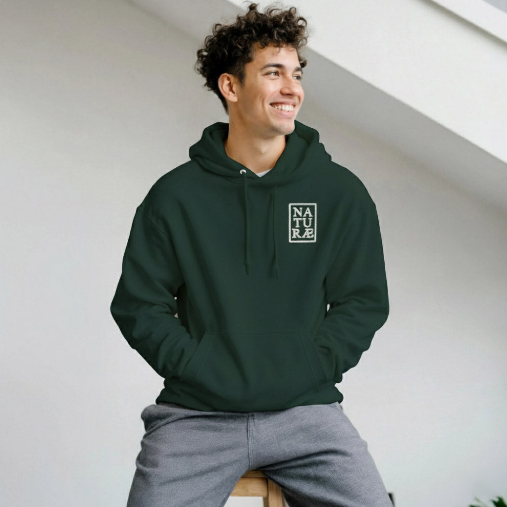 Felpa verde con cappuccio Naturae Spirits con logo ricamato