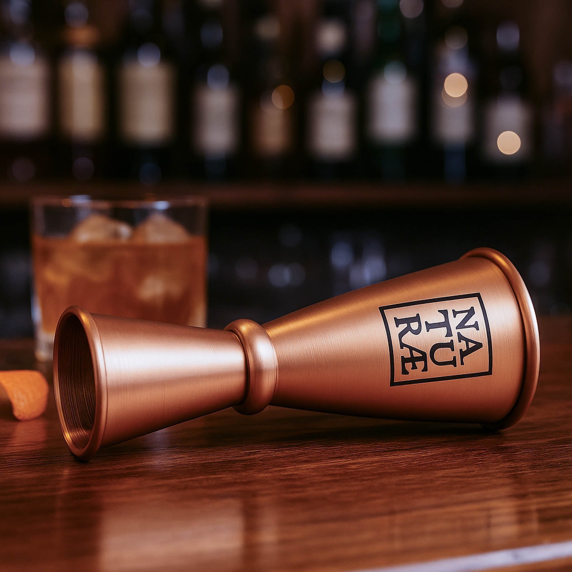 Jigger Color Bronzo Naturae Spirits in acciaio inox con finitura artigianale 