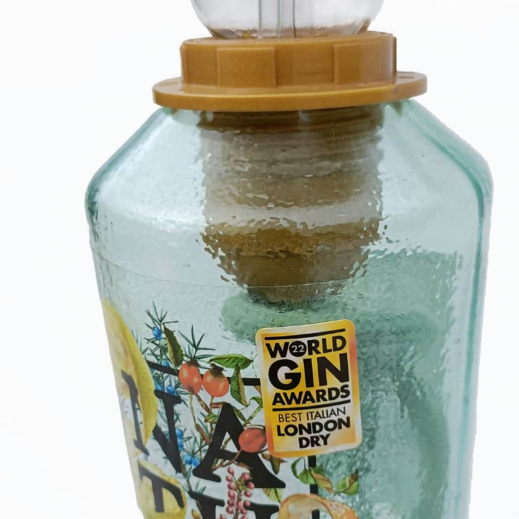 Lampada da tavolo Naturæ Spirits in legno e vetro riciclato, design artigianale made in Italy Best Italian London Dry