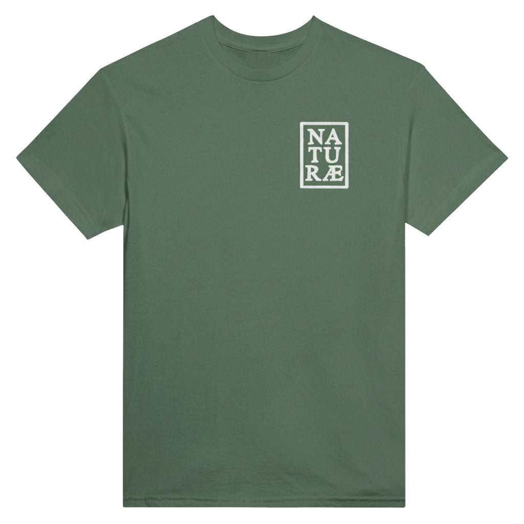 T-shirt verde Naturae Spirits con logo ricamato